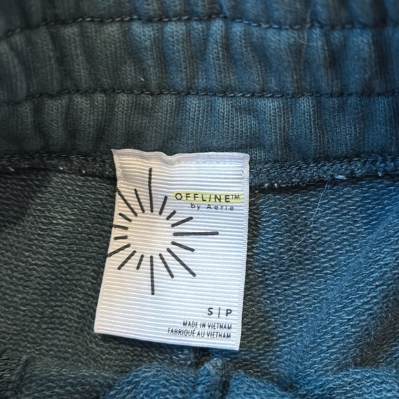 Aerie Shorts Terry Green Lounge Green Distressed Size Small - Picture 4 of 5